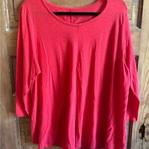 Crown & Ivy Bold Red Long Sleeve Blouse